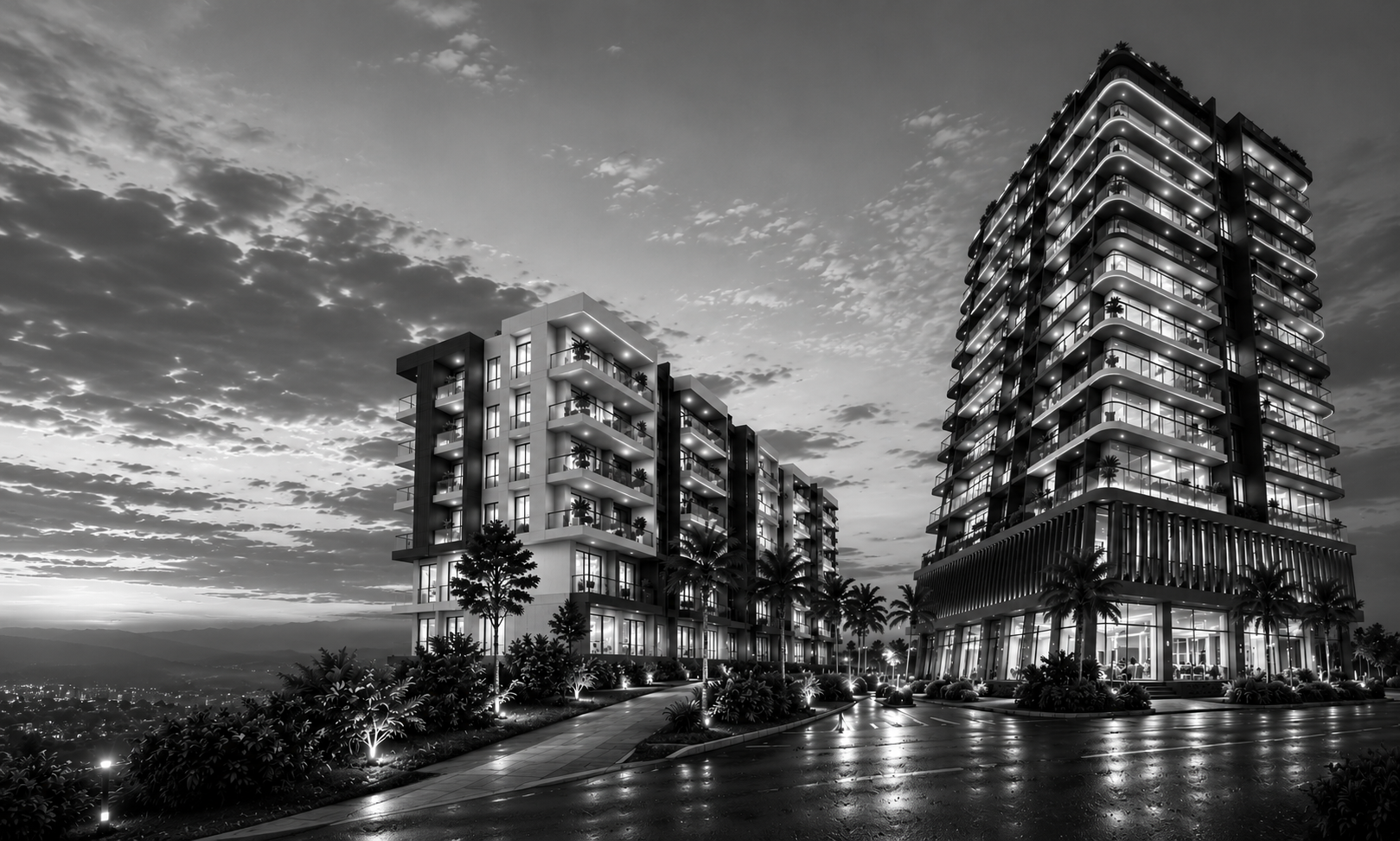 Modern apartment development marketed by SBQ Real Estate in Kigali